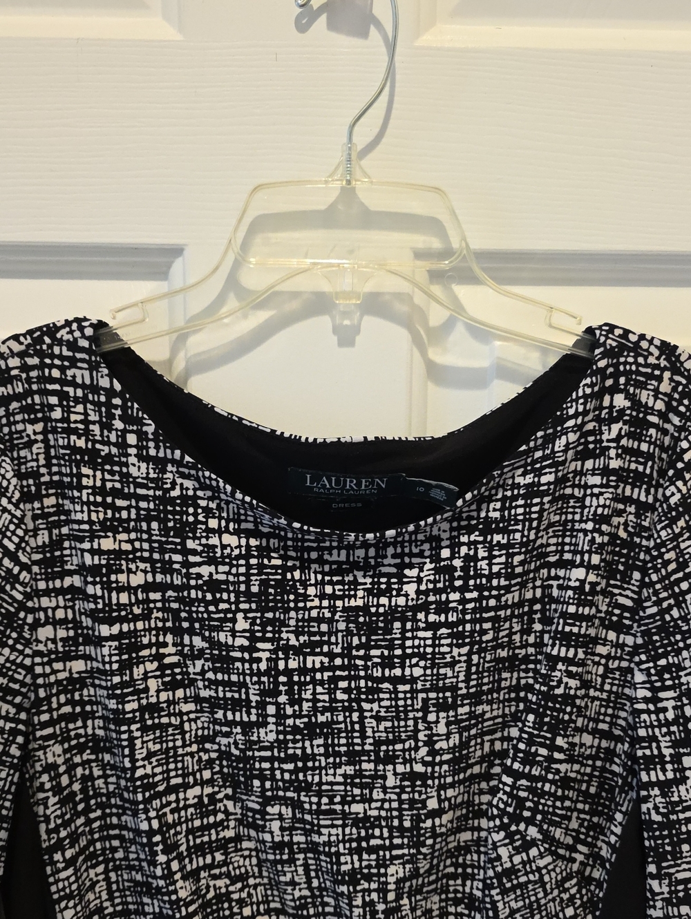 LAUREN Ralph Lauren Black and White Textured Print Tunic